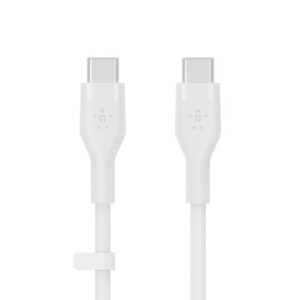 CABLE BELKIN CAB009BT1MBW2PK USB-C A USB-C BOOST CHARGE 1M SILICONA CON CLIP PACK 2 BLANCO/NEGRO