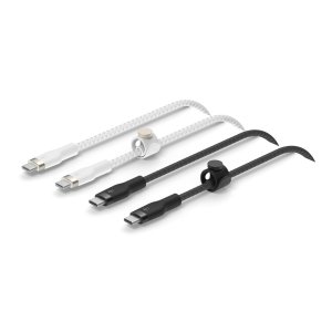 CABLE BELKIN CAB011BT1MBW2PK USB-C A USB-C PACK 2 BOOST CHARGE 1M SILICONA TRENZADO CIERRE MAGNETICO