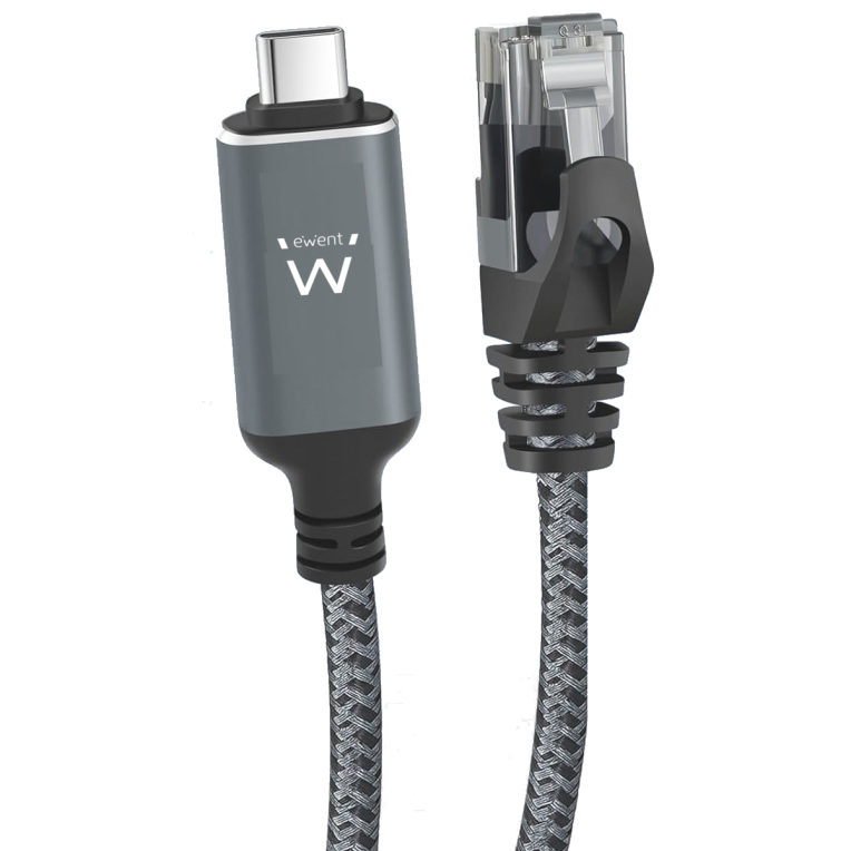 CABLE CONVERTIDOR RED EWENT USB-C 3.1 TO RJ45 CAT6 FTP 1GB GRIS 1M