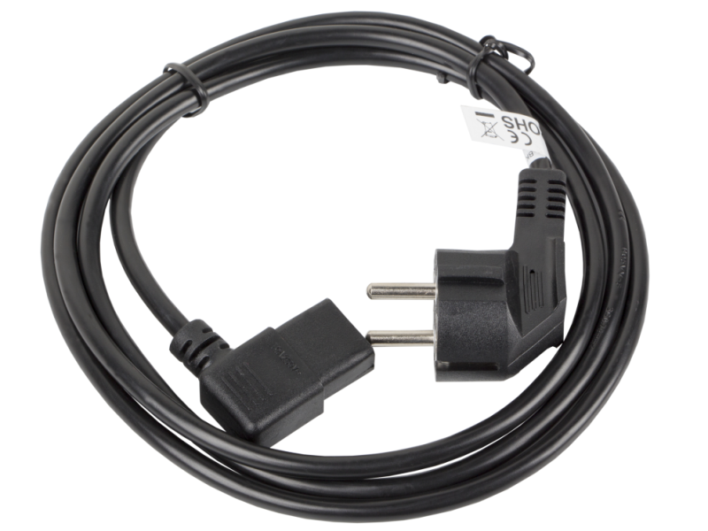 CABLE DE ALIMENTACION LANBERG SCHUKO CEE 7/7 A IEC320 C13 ACODADO 3M