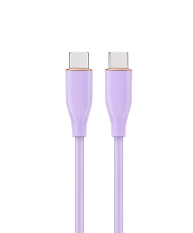 CABLE DE CARGA Y DATOS GEMBIRD (PD) TIPO-C SILICONA ALTA CALIDAD 1,5M MORADO