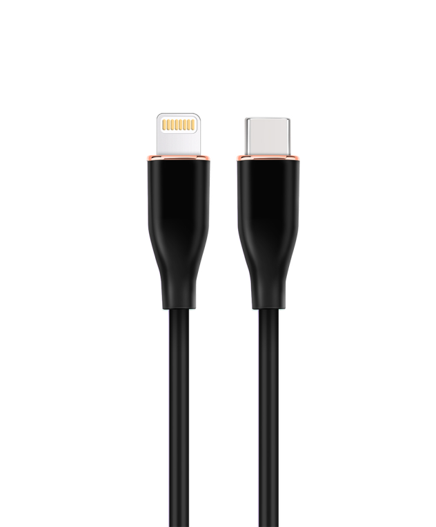 CABLE DE CARGA Y DATOS GEMBIRD USB TIPO-C A 8 PINES DE SILICONA PREMIUM 1,5M BK