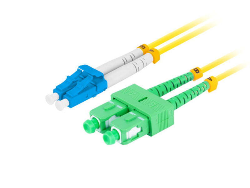 CABLE DE FIBRAOPTICA LANBERG DUPLEX LC/UPC-SC/APC 2M LSZH G657A1 AMARILLO