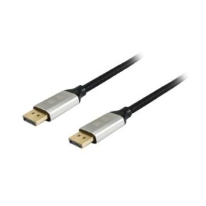 CABLE DISPLAYPORT A DISPLAYPORT PREMIUM 1.4 8K/60Hz 3M MALLA ALGODÓN TRENZADO Y CONECTOR ALUMINIO EQ