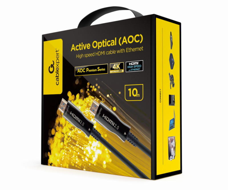 CABLE HDMI GEMBIRD  DE ALTA VELOCIDAD CON OPTICA ACTIVA AOC CON ETHERNET 10 M