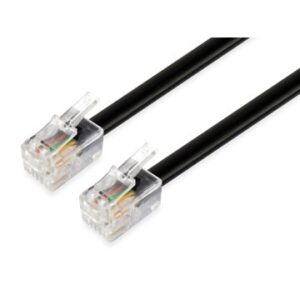 CABLE TELEFONICO PLANO EQUIP RJ11 4P4C AWG28 5M COLOR NEGRO