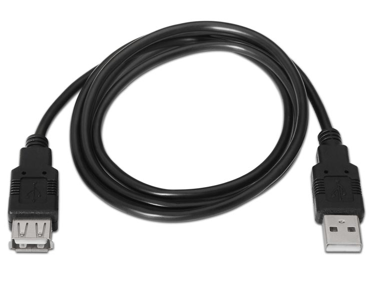 CABLE USB 2.0 TIPO A/M-A/H 1M NEGRO NANOCABLE