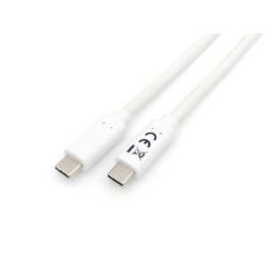 CABLE USB-C MACHO USB-C MACHO USB 3.2 2M TRANSFERENCIA 5G 3A (60W) COLOR BLANCO