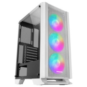 CAJA ATX SEMITORRE GAMING MARS GAMING MC-C WHITE FRONTAL METAL-MESH CON 3 VENTILADORES FRGB VENTANA
