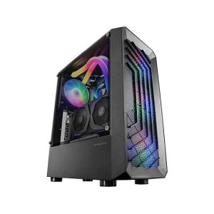 CAJA ATX SEMITORRE GAMING MARS GAMING MC-TOR BLACK FRONTAL CON 3 VENTILADORES FRGB DE 120mm VENTANA