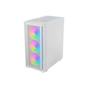 CAJA ATX SEMITORRE GAMING MARS GAMING MCAIRW FRONTAL BLANCO DE MALLA 4x120mm RAINBOW