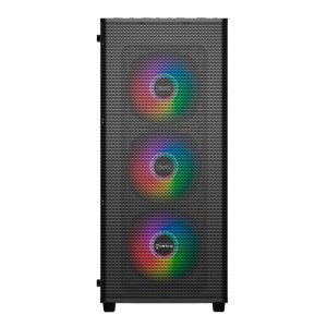 CAJA ATX SEMITORRE GAMING UNYKAch MIR100 ATX UK 511303 COLOR NEGRO PANEL LATERAL CRISTAL TEMPLADO 4V