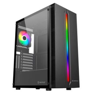 CAJA ATX UNYKA LUMINA 205 BLACK LED ARGB USB'S 3,0 VENTILADOR 120MM RGB CRISTAL LATERAL TEMPLADO
