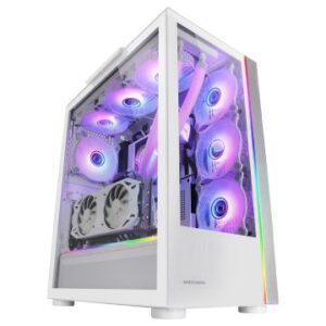CAJA E-ATX TORRE GAMING MARS GAMING MC-ULTRA WHITE DOBLE LINEA ARGB FRONTAL Y LATERAL DE CRISTAL TEM