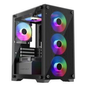 CAJA MICROATX KEEP OUT XC-201 GLASS 1x3.5” 1x2.5” 1xUSB2.0 1xUSB3.0 GPU MAX 310mm LAT CRISTAL TEMPLA