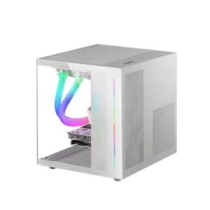 CAJA MICROATX CUBE GAMING MARS GAMING MC-VIEW WHITE FRONTAL Y LATERAL DE CRISTAL TEMPLADO CONTINUO D