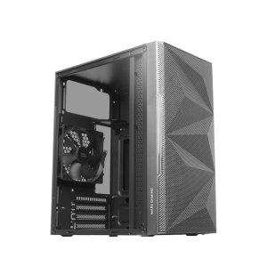 CAJA MICROATX GAMING MARS GAMING MC-1500 BLACK FRONTAL METAL-MESH LATERAL CRITAL TEMPLADO COMPLETO S