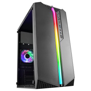 CAJA MICROATX GAMING MARS GAMING MC-S1 BLACK FRONTAL ARGB VENTILADOR TRASER FRGB VENTANA LATERAL SIN