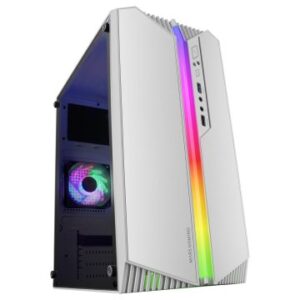 CAJA MICROATX GAMING MARS GAMING MC-S1 WHITE FRONTAL ARGB VENTILADOR TRASER FRGB VENTANA LATERAL SIN