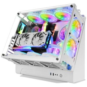 CAJA MICROATX GAMING MARS GAMING MCB WHITE DISEÑO CUSTOM PREMIUM SISTEMA MODULAR SIN FUENTE DE ALIME