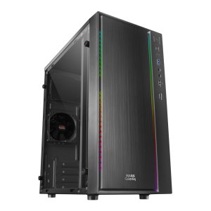 CAJA MICROATX GAMING MARS GAMING MCM BLACK FRONTAL LINEA RGB VENTANA LATERAL TOTAL USB3.0 + USB 2.0