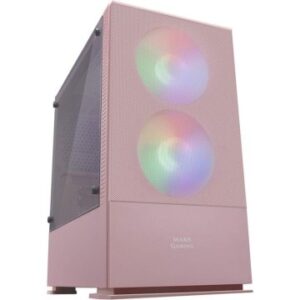 CAJA MICROATX GAMING MARS GAMING MCZ PINK FRONTAL MESH CON 2xVENTILADOR RGB VENTANA LATERAL TOTAL US