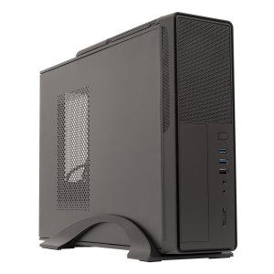 CAJA MICROATX SLIM UNYKA MATX 2010 COLOR NEGRO DISEÑO COMPACTO FORMATO HORIZONTAL Y VERTICAL CON FUE