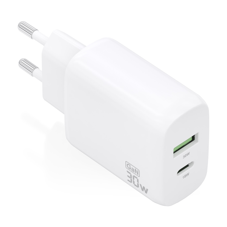 Aisens Cargador GaN 30W USB-C PD3.0 QC4.0 USB-A