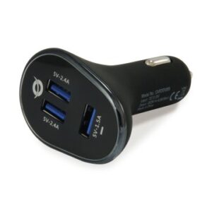 CARGADOR DE COCHE CONCEPTRONIC CARDEN06B 3 PUERTOS USB A ( 2 P 5V/2.4A 1P 5V/1.5A ) 31.5W