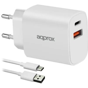 APPROX CARGADOR 20W QC 1 X USB A+ 1 X USB C+CABLE