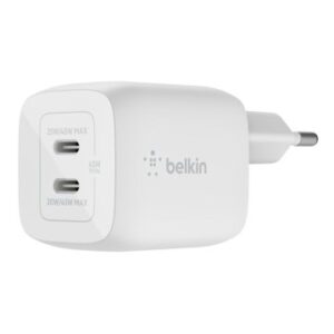 CARGADOR USB-C BELKIN 45W WCH011VFWH 2xUSB-C GAN BOOST CHARGE PRO
