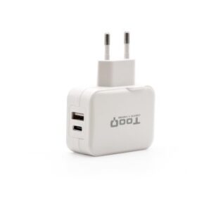CARGADOR USB TOOQ TQWC-2S02WT USB-C+USB-A 4.8A (27W) TOTAL COLOR BLANCO
