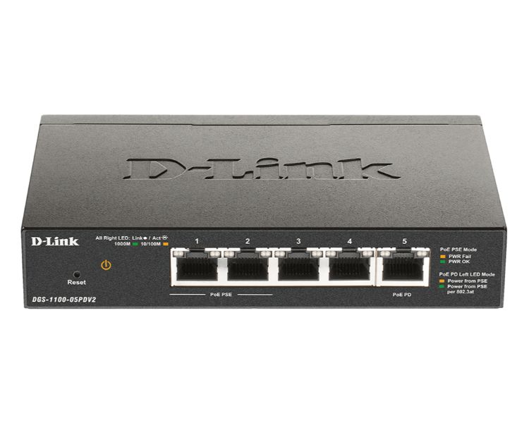 D-LINK SWITCH 5 PUERTOS 10/100/1Gbit PoE EASYSMART