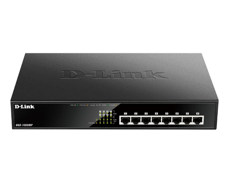 D-LINK SWITCH 8 PUERTOS 10/100/1Gbit RACK PoE