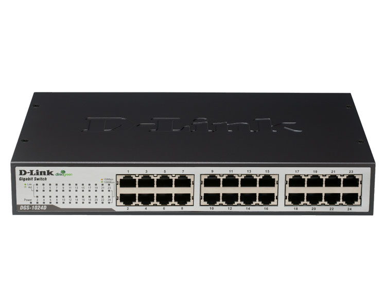 D-LINK SWITCH 24 PUERTOS 10/100/1Gbit RACK