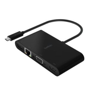 DOCKING USB-C BELKIN AVC004BTBK A 1x HDMI 4K 1xVGA 1xUSB-A 3.0 1x1Gb RJ45 1xUSB-C PD 100W COLOR NEGR