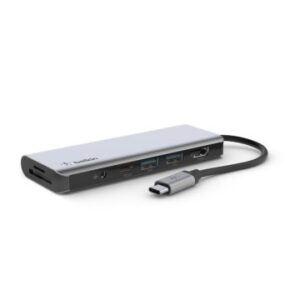 DOCKING USB-C BELKIN AVC009BTSGY A 1xUSB-C PD 3.0 2xUSB-A 3.0 1x JACK 3.5 1xLECTOR SD 1xLECTOR Micro