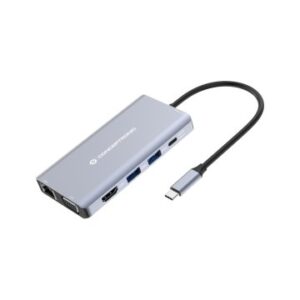 DOCKING USB-C CONCEPTRONIC DONN20G 1xHDMI 4K 1xVGA 3xUSB-A 3.0 1xJACK 1x1Gb RJ45 1xLECTOR DE TARJETA