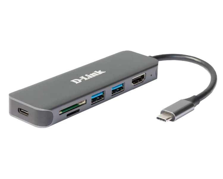 D-LINK DOCKING STATIO USB-C 6 EN 1 CON HDMI/LECTOR TARJETAS/SUMINISTRO ELECTRICO