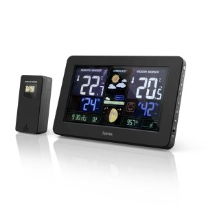 ESTACION METEREOLOGICA HAMA PREMIUM PRONOSTICO DEL TIEMPO TEMPERATURA HUMEDAD RELOJ DCT USB CARGA PA