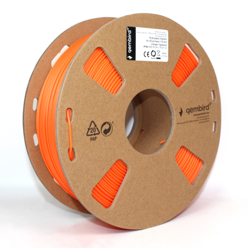 FILAMENTO GEMBIRD  PLA NARANJA, 1,75 MM, 1 KG