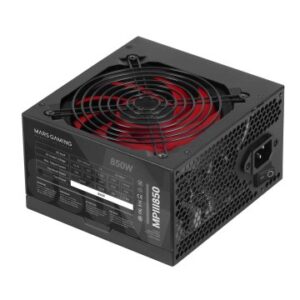 FUENTE DE ALIMENTACION MARS GAMING MPIII 850W, EFICIENCIA 85% PFC ACTIVO VENT 12x12 14db HASW