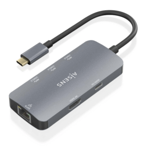 DOCK AISENS USB-C 6 EN 1 USB-C A HDMI-RJ45-3USBA-USBC PD GRIS 15CM ASUC-6P019-GR