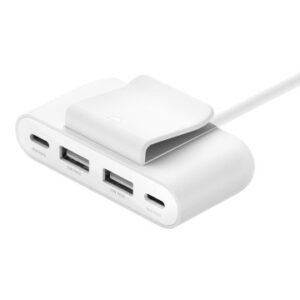 HUB BELKIN BUZ001BT2MWHB7 EXTENSOR 4 PUERTOS 2 USB-C 2 USB-A CABLE 2M BLANCO