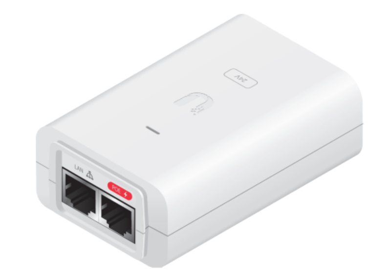 INYECTOR POE UBIQUITI POE-24-30W-G-WH ISP POE INJECTOR 24V 30W 1,25A GIGA BLANCO