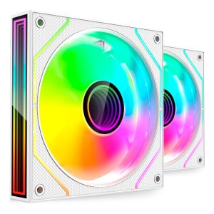 KIT 2xVENTILADOR INTERNO ARGB MARS GAMING MF3DPROX2 BLANCO 120mm ARGB 360º PWM