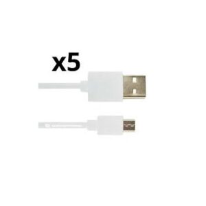 KIT 5 UNIDADES CABLE USB 2.0 A MICRO USB NORTESS SMARTPHONE/ TABLET COLOR BLANCO