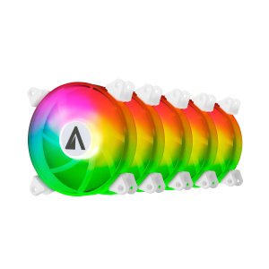 KIT 5xVENTILADOR INTERNO ABYSM ARCLIGHT ARGB WHITE 120mm MANDO A DISTANCIA Y CONTROLADOR
