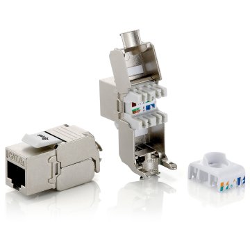 KIT 8 UDS CONECTOR HEMBRA RJ45 SFTP CAT6A KEYSTONE TOOL FREE