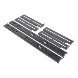 KIT DE RAILES UNYKAch 52094 PARA CAJA RACK DE 1U A 4U MATERIAL ACERO PINTADO NEGRO SISTEMA TELESCOPI